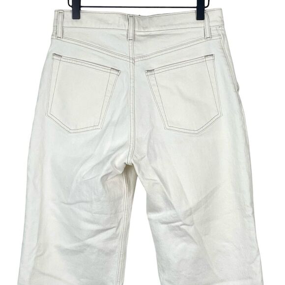 Abercrombie High Rise 90s Relaxed Jeans Sz 29 Short Petite Ivory Denim Pleated - Picture 7 of 13